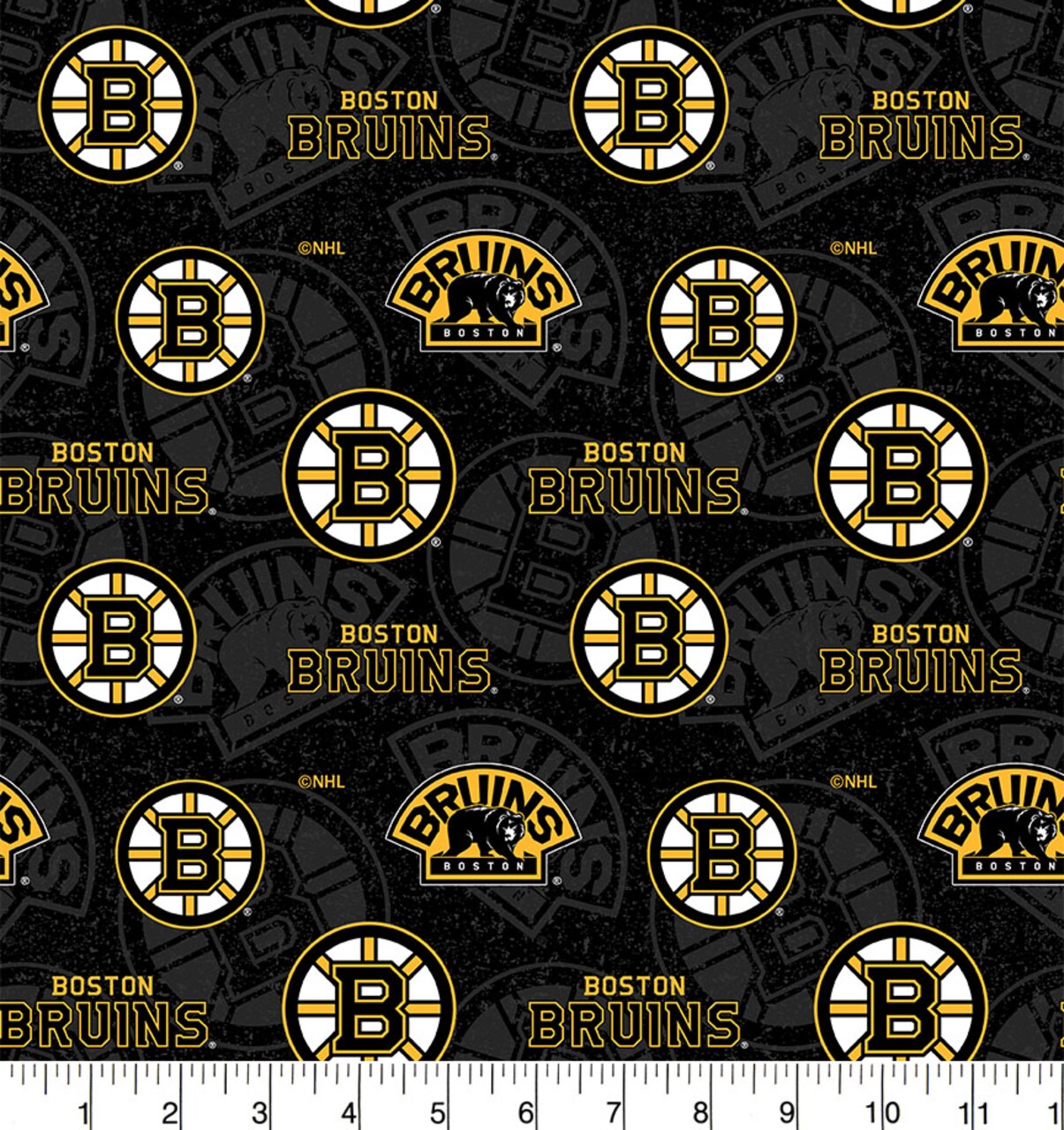 Sykel Enterprises NHL Team Cotton Fabric-Boston Bruins Tone on Tone Cotton Quilting Fabric